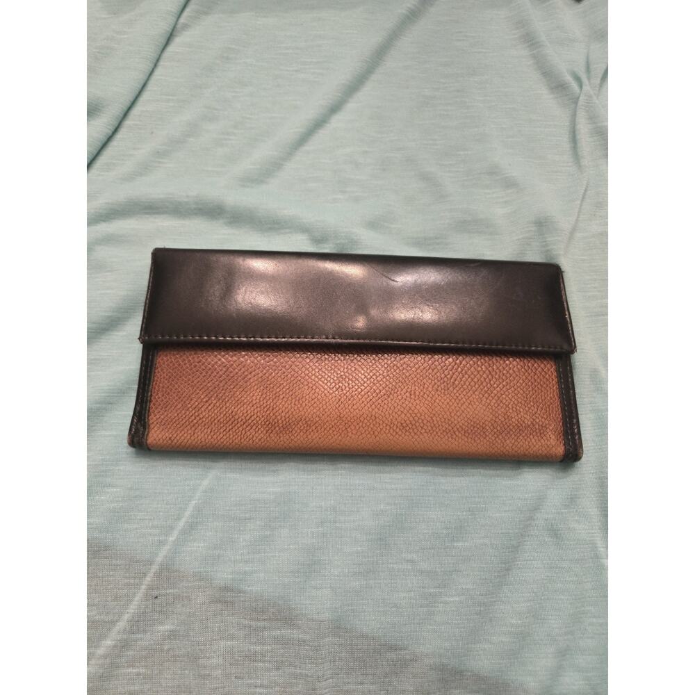 Vintage Anne Klein "St. Thomas" Two-Tone Leather Wallet (c. 1980s-1990s)
